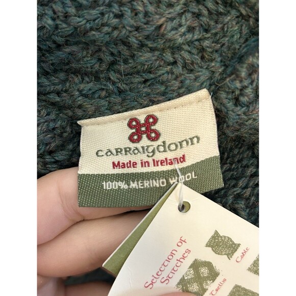 NWT Carraig Donn Merino Wool Chunky Knit Poncho Emerald Green Irish Made OS NEW - Picture 5 of 10